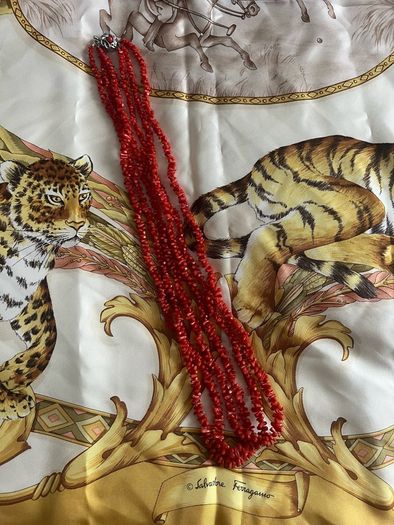 Japanese Coral necklace red orange