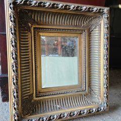 Vintage Small Baroque Style Framed Beveled Wall Mirror