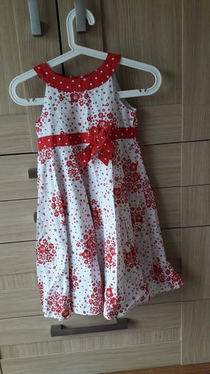 Lovely girl dress,Red and white flower girl dresses.