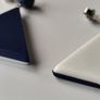 1980s Vintage Two Tone Triangle Geometric Earrings Image 4