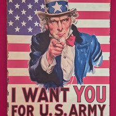 American ww1 recruitment poster, vintage style metal sign .