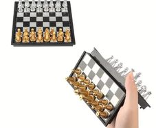 Mini Magnetic Chess Board Game Toys Folding Magnetic Plastic Chessboard Portable Interactive Toy for Kids Adult Birthday Gift