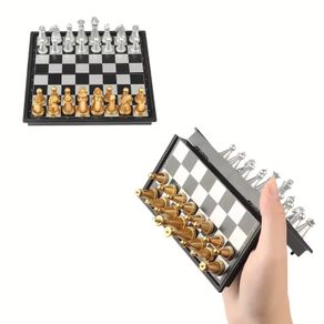 Mini Magnetic Chess Board Game Toys Folding Magnetic Plastic Chessboard Portable Interactive Toy for Kids Adult Birthday Gift