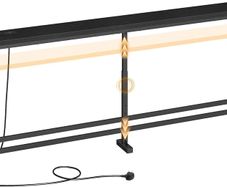 15 cm Slim Console Table, Height-Adjustable Behind Sofa Table, 180 cm Hallway Table, Narrow Long Sofa Table with Power Outlet, for Living Room, Hallway, Entryway, Black