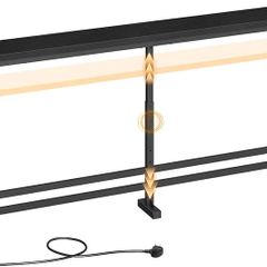 15 cm Slim Console Table, Height-Adjustable Behind Sofa Table, 180 cm Hallway Table, Narrow Long Sofa Table with Power Outlet, for Living Room, Hallway, Entryway, Black