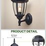 EBION Outdoor Wall Light, E27 Outside Wall Lights Mains Powered, Black Image 7