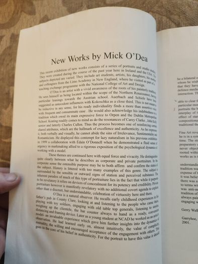 Mick O'dea Paintings 2001 Catalogue. First Edition Large Volume Paperback In Very Good Condition.