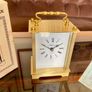As New Vintage Westclox Quartz Carriage Clock Gold Metal Rectangular Roman Numerals Analogue 1980s Image 5