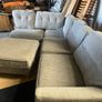 grey corner sofa with matching footstool couch Image 4