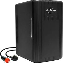 Retro Mini Fridge For Bedrooms 12V Portable Cooler Warmer Refrigerator 6L Small 8 Can Table Top Quiet Mini Fridges For Skincare Food Drinks Kids Home Car & Travel, Black
