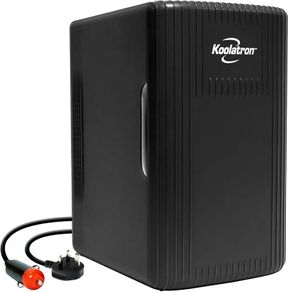 Retro Mini Fridge For Bedrooms 12V Portable Cooler Warmer Refrigerator 6L Small 8 Can Table Top Quiet Mini Fridges For Skincare Food Drinks Kids Home Car & Travel, Black