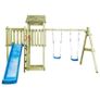 Playhouse with Ladder, Slide and Swings 407x381x263 cm Wood Image 2