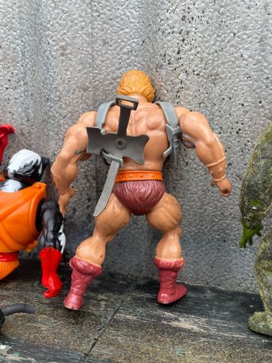 Vintage Masters of the Universe, He-man, Prince Adam, Stinker, Grizzlor, Whiplash, Mossman, c1980s