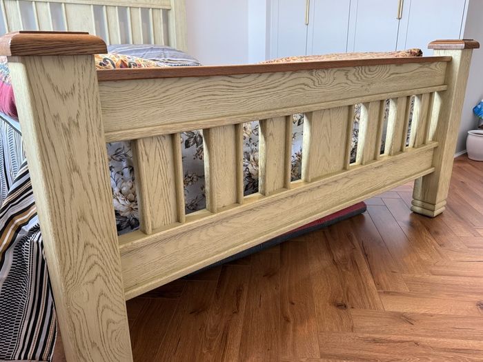 Lancaster Bed Frame | King | 5ft | Aged Grey/Oak