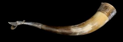 Wall decoration horn with 875 silver
