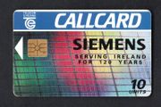 1994 Ireland 10 unit Siemens to celebrate 120 years serving Ireland (Gemplus GEM1) Call Card Used. Telecom Eireann card number 1072