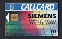 1994 Ireland 10 unit Siemens to celebrate 120 years serving Ireland (Gemplus GEM1) Call Card Used. Telecom Eireann card number 1072