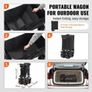 Collapsible Folding Wagon, 220 L Beach Wagon Cart with All-Terrain Wheels, Heavy Duty Folding Wagon Cart Max 330 lbs with Drink Holders, Sports Wagon for Camping, Shopping, Garden Image 4