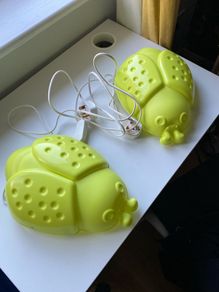 2 x IKEA lime green bug lights