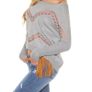 Trendy pullover with lace and rhinestones size uni would fit most Image 6
