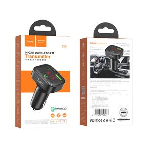 Hoco E59 Promise Dual USB QC 3.0 Bluetooth FM Transmitter Black