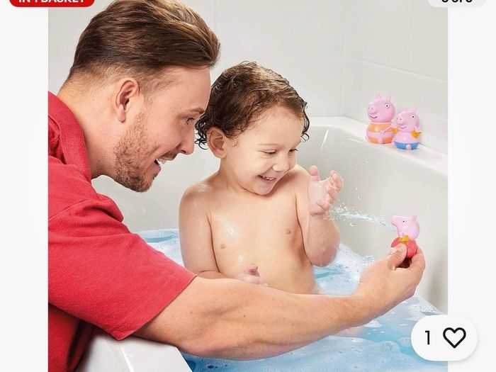 TOMY Toomies Peppa Pig, Mummy & George Bath Squirters, Baby Kids Water Play Toys