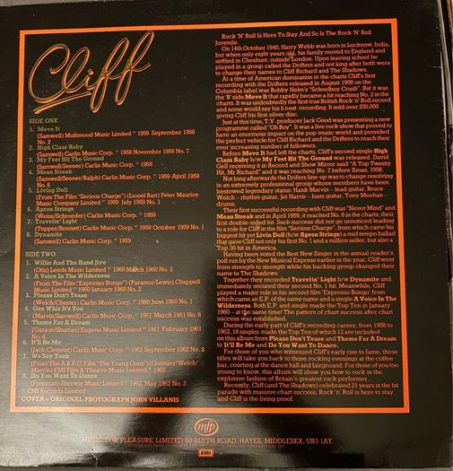 Cliff Richard Rock On With Cliff  1980 UK Mono Vinyl LP MFP 50467