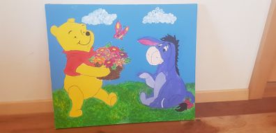 Hand painted  Nursery Picture. Winnie the Pooh and Eeyore