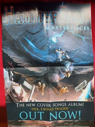 HAMMERFALL - Official Nuclear Blast double sided poster for Master Pieces & Rebels without a Cause DVD release