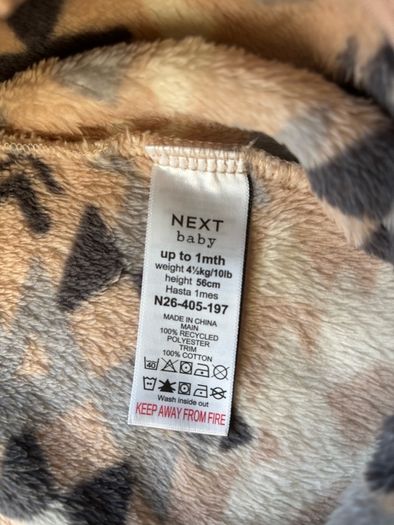 Next baby fleece sleepsuit (up to 1 month)
