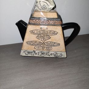 Laurel Burch Aztec Style Ceramic Tea Pot