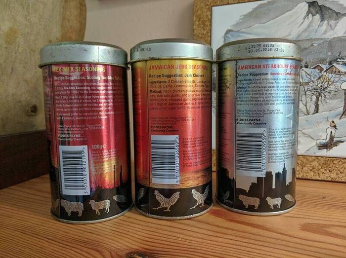 Set of 3 Vintage-Style Spice Tins (Kitchen decor)