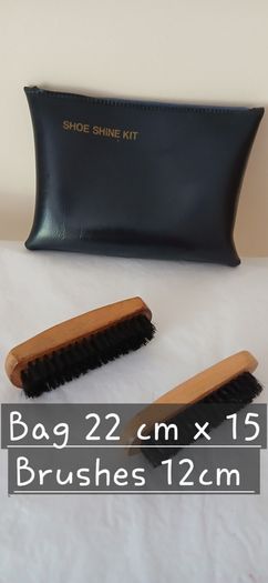 Vintage Travel Shoe Care Kit. GREAT WALL Bag and brushes