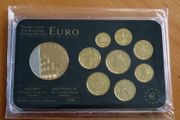 Italy euro coins set 24k Gold plated &amp; Rhodium gilt Colosseum Rome medal limited edition