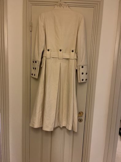 Cream full length military style Coat