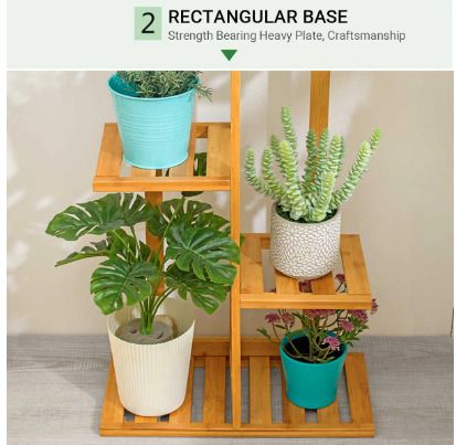 BRAND NEW 7 Layers Bamboo Flower Stand Pots Tray Plant Shelves