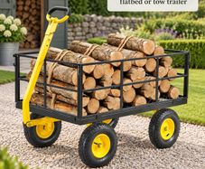 Heavy Duty Steel Garden Cart 635kg Capacity with 13 Inch Tyres