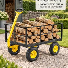 Heavy Duty Steel Garden Cart 635kg Capacity with 13 Inch Tyres