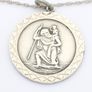 Full British Hallmarks, Signed St Christopher Silver Necklace 1978 Image 2