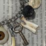 1 Goblins Whimsical Trinkets Bone and Tooth Soldered Charm Bracelet Charivari Wearable Art Weird Oddity Image 6