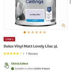 Dulux Paint Vinyl Matt For interior walls (lovely lilac) 5L New