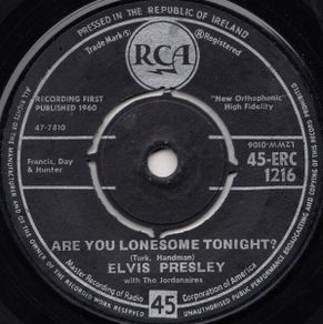 Elvis Presley Are You Lonesome Tonight Vinyl 7 Inch Ireland