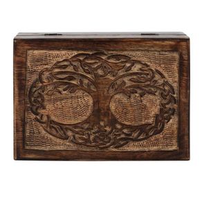 Storage Wooden Box Mythological Tree Of Life