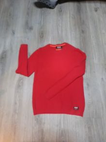 superdry red knit jumper