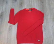 superdry red knit jumper