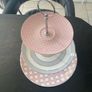 Tipperary  crystal 3 tier spots and stripes cake stand Image 5