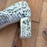 DKNY snake skin effect cream shoe w gold touch on heel Image 6