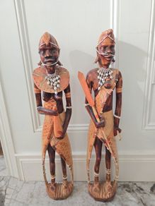 wooden hand carved Masai warriors