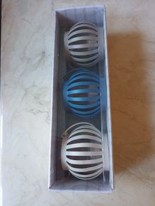 The Bistro Bleu Metal & Glass Tealight- Pack of 3. B.N.W.T. In Original  Box