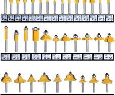 35 PCS Router Bits 1/4 shank for Palm Router Tool 6.35mm Tungsten Carbide Tipped Router Bit Set Wood Milling Saw Cutter